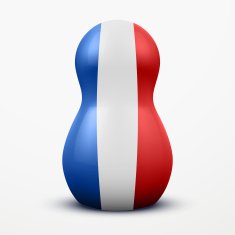 Russian tradition matrioshka dolls in France flag style