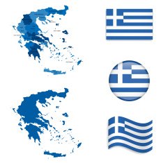 Greece Maps and Flags Collection