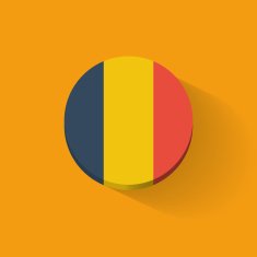 Round icon with flag of Romania N3