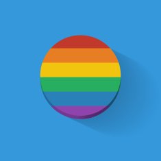 Round icon with rainbow flag N3