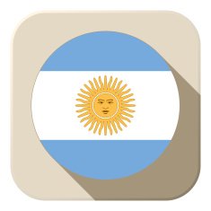 Argentina Flag Button Icon Modern N2