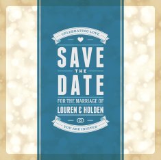 Wedding invitation card template vector vintage background N15