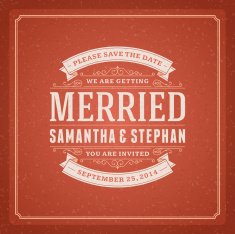 Wedding invitation card template vector vintage background N17
