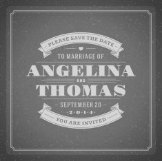 Wedding invitation card template vector vintage background N23