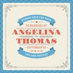 Wedding invitation card template vector vintage background N24