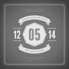Wedding invitation card template vector vintage background N29