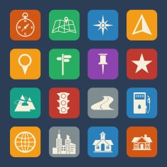 Navigation icons set N16