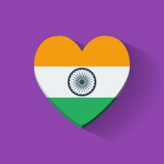 Heart-shaped icon with flag of India