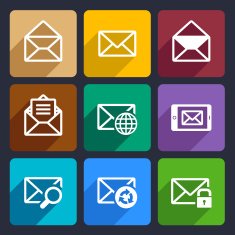 Mail Flat Icons Set 47