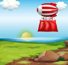 balloon with the flag of China