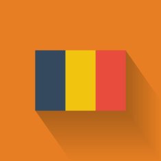 Flat flag of Romania