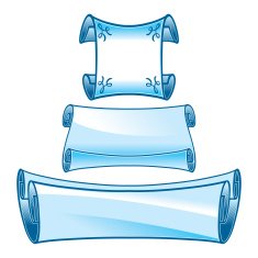 Three paper scrolls