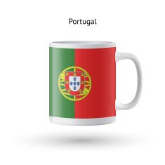 Portugal flag souvenir mug on white background N2
