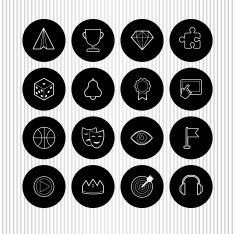 vector set of entertainment and leisure activity icons N5