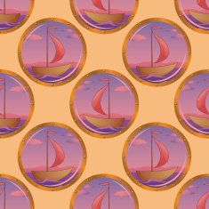 Seamless background portholes and ships N2