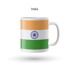 India flag souvenir mug on white background N2