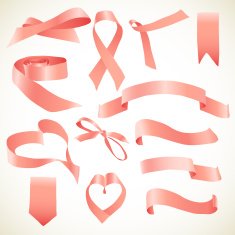 Set of holiday ribbons isolated on white background