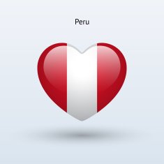 Love Peru symbol Heart flag icon