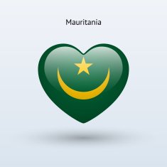 Love Mauritania symbol Heart flag icon