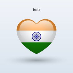 Love India symbol Heart flag icon