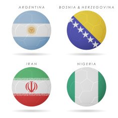 country flags on soccer ball illustration N4
