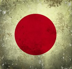 Grunge flag of Japan