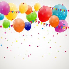Color Glossy Balloons Background Vector Illustration N49
