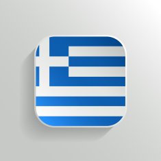 Vector Button - Greece Flag Icon