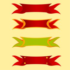 Red green ribbon set