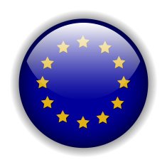 Europe flag button vector