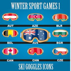 Icon goggles with flag of world N5