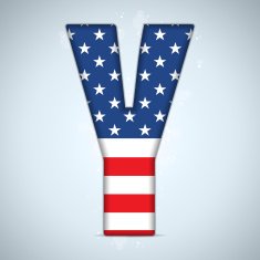USA Independence Day Alphabet Letters N13