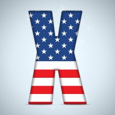 USA Independence Day Alphabet Letters N14