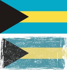 The Bahamas grunge flag Vector illustration