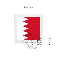Bahrain Flag Postage Stamp