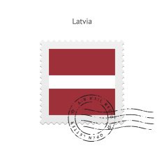 Latvia Flag Postage Stamp
