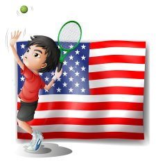 Serving tennis for the USA N2