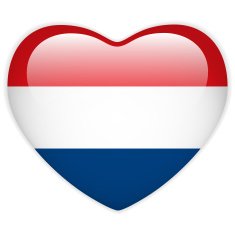 Netherlands Flag Heart Glossy Button N2
