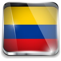 Colombia Flag Smartphone Application Square Buttons N2