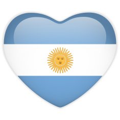 Argentina Flag Heart Glossy Button N2