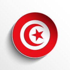 Tunisia Flag Sticker Button