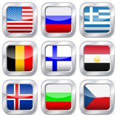 metal square national flags N5