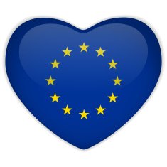 Europe Flag Heart Glossy Button N2