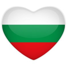 Bulgaria Flag Heart Glossy Button N2