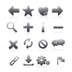 Internet Icons Set Silhouette Series