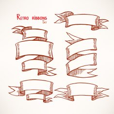 sketch ribbon banners - 2 N2