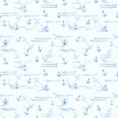 Seamless pattern Anchor and waves N2