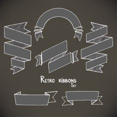 sketch geometric ribbon banners - 1 N2