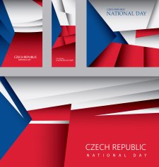 Abstract Czech Flag Republic National Colors Background (vector Art) N2