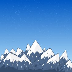Mountain Landscape with Snow Top and Stars at the background N2
